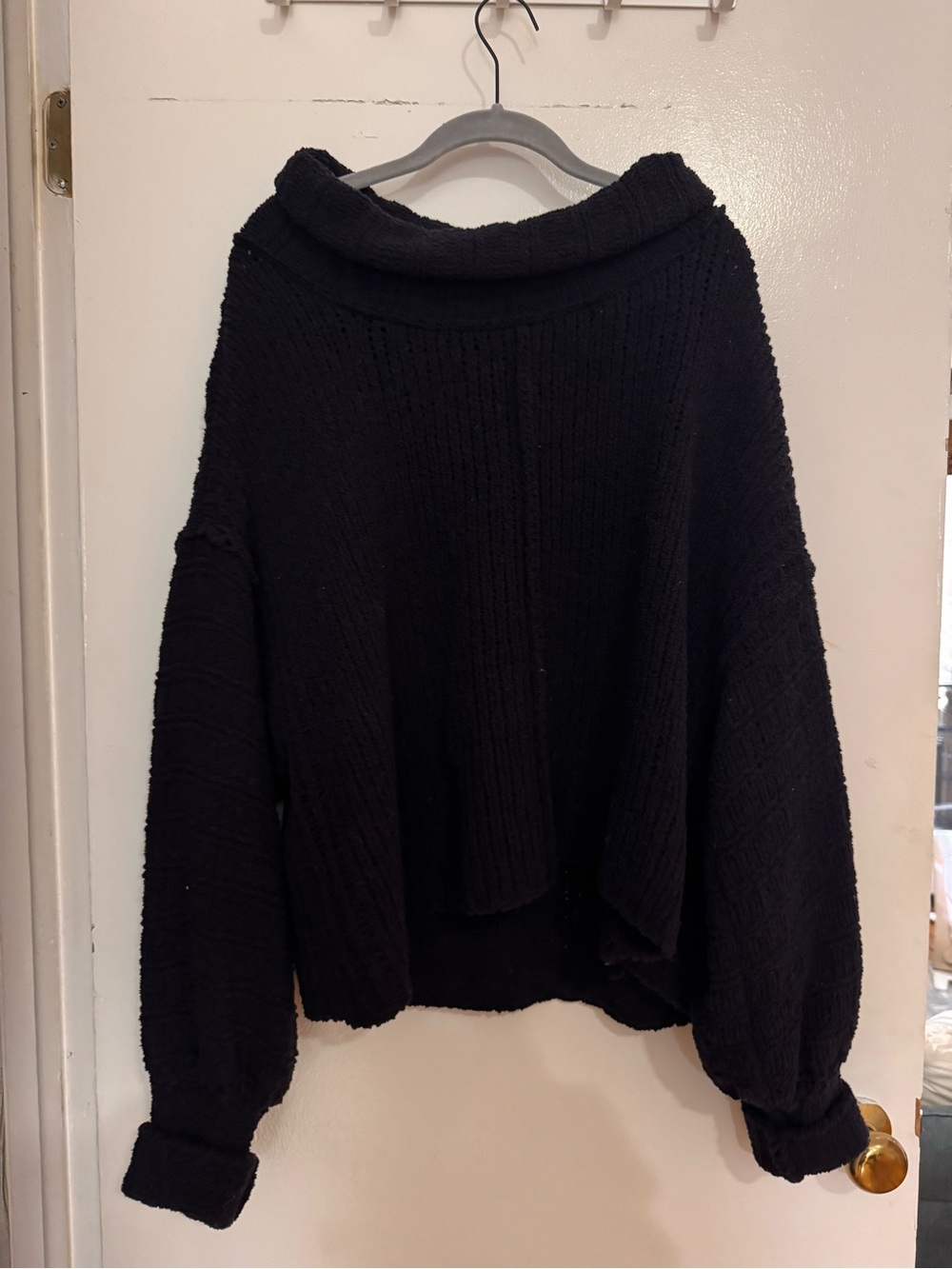 Free People Black Cowl Neck Sweater